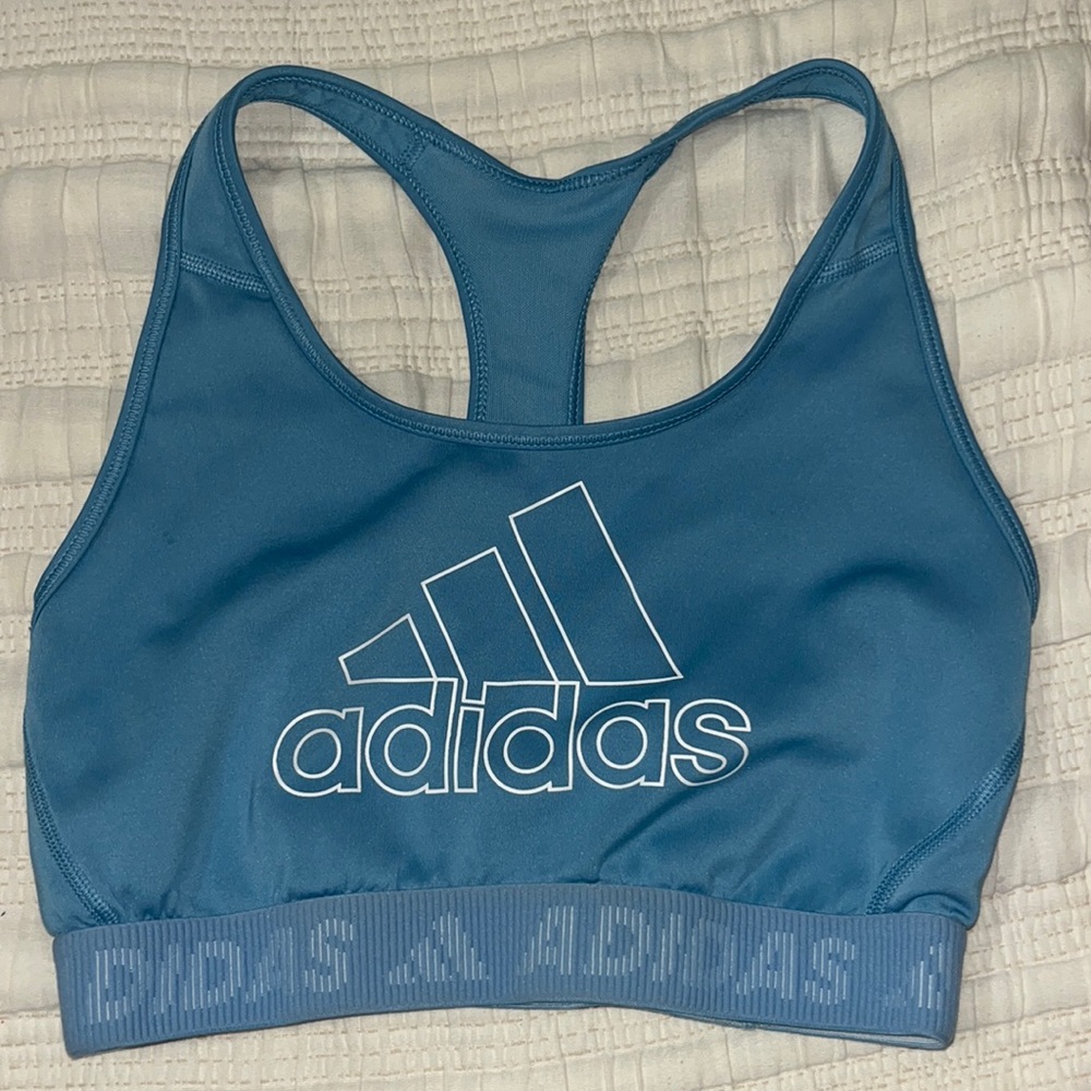 blue adidas sports bra